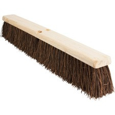 Genuine Joe 24" Push Broomhead - Brown - Palmyra - 24" Length - 1 Each