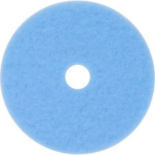 3M Sky Blue Hi-Performance Burnish Pad 3050 - 10/Carton - Round x 20" Diameter x 1" Thickness - Burnishing - Linoleum, Sheet Vinyl, Vinyl Composition Tile (VCT) Floor - 1500 rpm to 3000 rpm Speed Supported - Durable - Polyester Fiber - Sky Blue