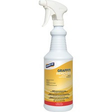 Genuine Joe Graffiti Remover - Ready-To-Use Spray - 32 fl oz (1 quart) - Mint Scent - 1 Each - Amber