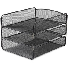 Safco Onyx Letter Tray - 8" Height x 9.3" Width x 11.8" Depth - Desktop - Stackable, Sturdy - Black - Steel - 1 Each