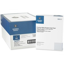 Business Source Multipurpose Copy Paper - 92 Brightness - Letter - 8 1/2" x 11" - 20 lb Basis Weight - 5000 / Carton - Acid-free