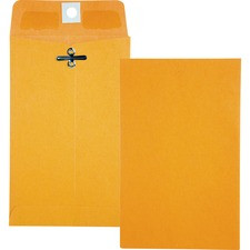Quality Park Gummed Kraft Clasp Envelopes - Clasp - #15 - 4" Width x 6 3/8" Length - 28 lb - Gummed - Kraft - 100 / Box - Kraft