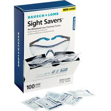 Bausch + Lomb Sight Savers Pre-moistened Lens Cleaning Tissues - For Eyeglasses, Binocular, Monitor, Reading Glasses, Camera Lens - Pre-moistened, Anti-fog, Anti-static, Silicone-free - 100 / Box - 100 / Box