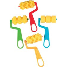 Creativity Street Foam Pattern Paint Rollers - 4 Brush(es) Plastic