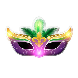 Mardi Gras Mask Flashing Body Light Lapel Pins A706-600000 Mardi Gras Mask Flashing Body Light Lapel Pins A706-600000