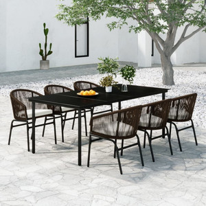 7 Piece Patio Dining Set Brown A949-3099231 7 Piece Patio Dining Set Brown A949-3099231