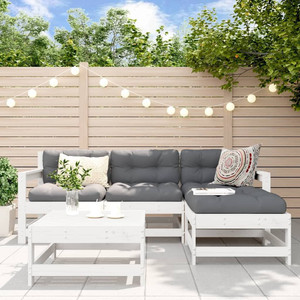 Garden Lounge Set White Solid pine wood, plywood Medium Modular A949-3186187 Garden Lounge Set White Solid pine wood, plywood Medium Modular A949-3186187