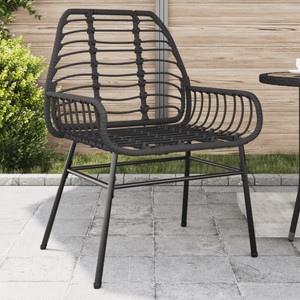 Garden Chair Black PE rattan, powder-coated steel Medium A949-369091 Garden Chair Black PE rattan, powder-coated steel Medium A949-369091