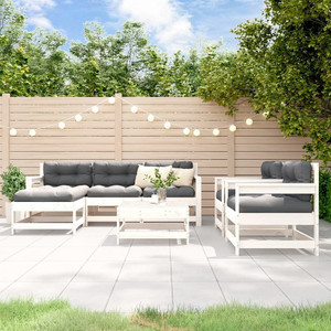 Garden Lounge Set White Solid pine wood Medium Modular A949-3186257 Garden Lounge Set White Solid pine wood Medium Modular A949-3186257