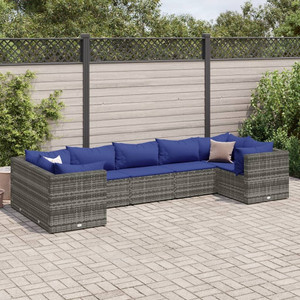 Patio Lounge Set Grey PE rattan, powder-coated steel, polyester A949-3308263 Patio Lounge Set Grey PE rattan, powder-coated steel, polyester A949-3308263