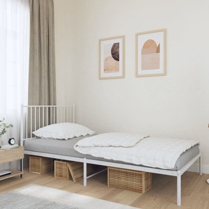 Bed Frame White Powder-Coated Steel Twin Metal Bed Frame A949-350925 Bed Frame White Powder-Coated Steel Twin Metal Bed Frame A949-350925