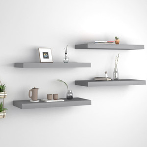 Wall Shelf Set of 4 Grey Honeycomb MDF, metal A949-323855 Wall Shelf Set of 4 Grey Honeycomb MDF, metal A949-323855