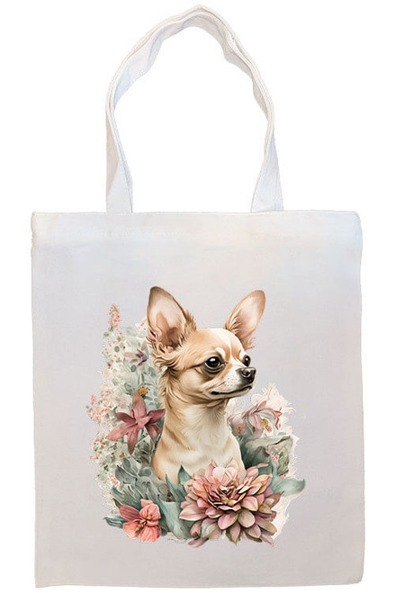 Chihuahua Canvas Tote Bag Style1 S528-Tote-CHA-ST1 Chihuahua Canvas Tote Bag Style1 S528-Tote-CHA-ST1