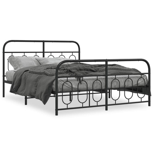  Bed Frame Black Steel Full Bed Frame Rectangular Modern A949-377137