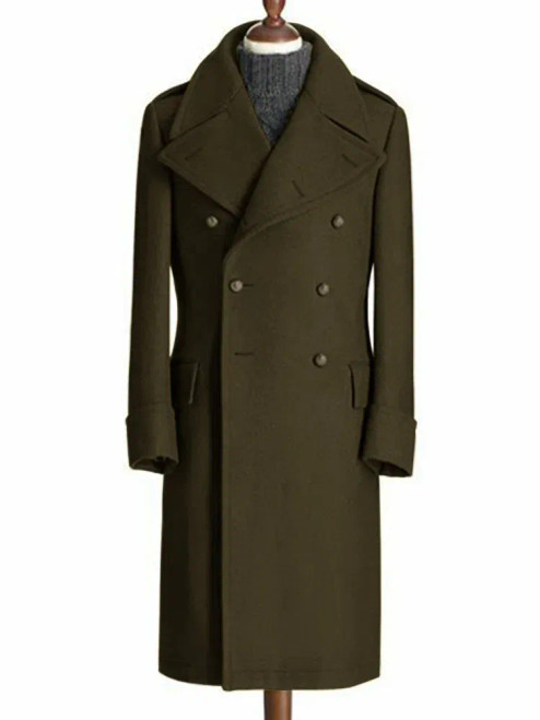 Color: army green, Size: XXXL - Windbreak Men's Jacket Wool Long Coat Lapel Double Breasted Men's T F640-12000035636721254 Color: army green, Size: XXXL - Windbreak Men's Jacket Wool Long Coat Lapel Double Breasted Men's T F640-12000035636721254