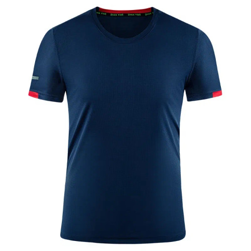 Color: Navy Blue, Size: S, Ships From: CN - Men's t-shirt quick-drying sports top, custom logo runn F640-12000025117089706