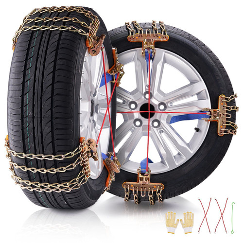  8 PCS Snow Chains, Tire Traction Wheel Chains for Tire Width 9.2-11.2 in/235-285 mm, Manganese All E415-XDLFHLZJ265XOS4KUV0