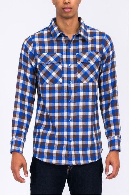 Weiv Regular Fit Checker Plaid Flannel Long Sleeve K328-weiv-regular-fit-checker-plaid-flannel-long-sleeve