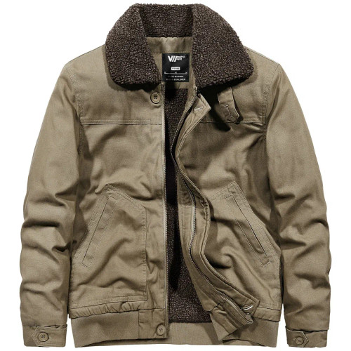 Color: Khaki, Size: 4XL - Men's Cold Jackets Knitted Coat Winter Coats Bomber Mens Sweat-shirt Desi F640-12000035099870820 Color: Khaki, Size: 4XL - Men's Cold Jackets Knitted Coat Winter Coats Bomber Mens Sweat-shirt Desi F640-12000035099870820