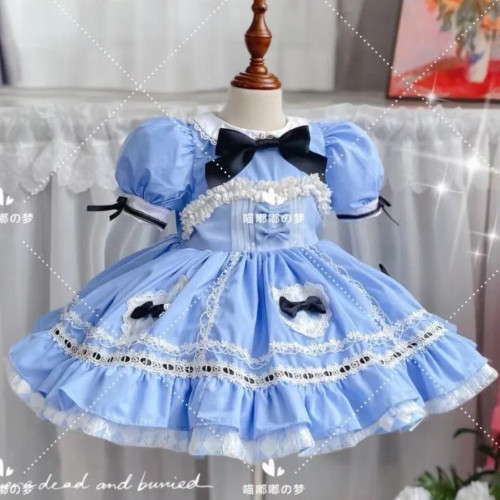 Color: Red, Kid Size: 7T - 0-8Y Baby Girl Summer Blue Alice Turkish Vintage Lolita Princess Ball Go F640-12000034852138841 Color: Red, Kid Size: 7T - 0-8Y Baby Girl Summer Blue Alice Turkish Vintage Lolita Princess Ball Go F640-12000034852138841