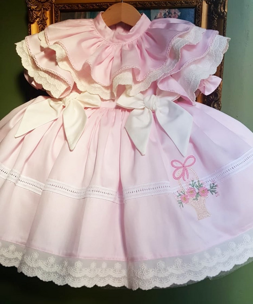 Kid Size: 4T - 0-12Y Baby Girl Summer Flower Embroidery Pink Turkish Vintage Ball Gown Princess Dre F640-12000034073810868 Kid Size: 4T - 0-12Y Baby Girl Summer Flower Embroidery Pink Turkish Vintage Ball Gown Princess Dre F640-12000034073810868
