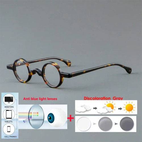 Frame Color: Emerald Green, Eye Prescription: +175 - VCKA Photochromic Acetate Myopia Glasses Men R F640-12000044406759863 Frame Color: Emerald Green, Eye Prescription: +175 - VCKA Photochromic Acetate Myopia Glasses Men R F640-12000044406759863