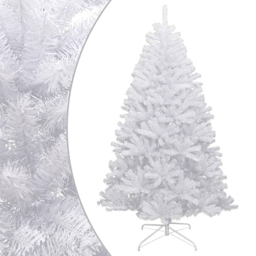 Artificial Hinged Christmas Tree White PVC 82.7 in height A949-356775