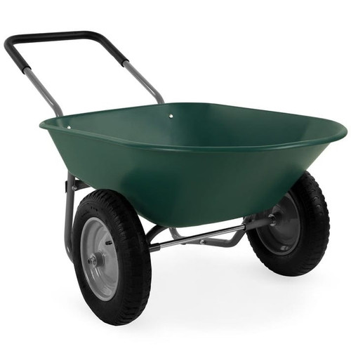 Heavy Duty 2-Wheel Multipurpose Rust Proof Wheelbarrow - Green Q280-JADF1208
