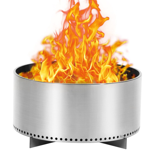 US PIONEERWORKS 27 Inch Smokeless Fire Pit for Outdoor Wood Burning Portable Stainless Steel Campin K484-PHO_0XA4QU32_US
