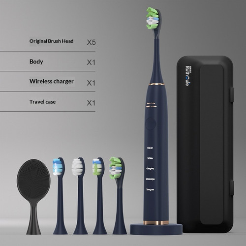 Color: Sky Blue, Suit: Gift Box 5 Brush Heads-V6, Model:  - Full Automatic Electric Toothbrush Gift Q119-CJYD262227705EV