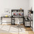 L-shaped Desk with Power Outlet Hutch-Black B593-CB10537US