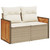  Garden Sofa Set Beige PE rattan, powder-coated steel, fabric Large A949-3227570