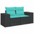  6 Piece Garden Sofa Set with Cushions Black Poly Rattan A949-3222556