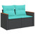  Patio Sofa Set Black, Blue Poly Rattan, Polyester, Steel 8 Piece A949-3226246