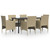  Garden Dining Set Beige and Black A949-3156609