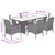  Garden Dining Set Grey, Dark Grey (cushions) A949-3211884