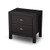 Farmhouse Style Solid Pine Wood 2-Drawer Nightstand Bedside Table in Black Q280-BLFM2190