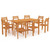 Garden Dining Set Warm brown Solid teak wood Standard Stackable A949-3059574