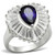 SS004 - Silver 925 Sterling Silver Ring with AAA Grade CZ  in Tanzanite A874-SS004