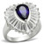 SS004 - Silver 925 Sterling Silver Ring with AAA Grade CZ  in Tanzanite A874-SS004