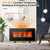 36 Inch Electric Wall Mounted Freestanding Fireplace with Remote Control-Black B593-FP10068US