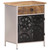 Bedside Cabinet Rough mango wood with natural finish, silver iron A949-323738