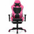 PU Leather Gaming Chair with USB Massage Lumbar Pillow and Footrest -Pink - Color: Pink D681-HW66628PI
