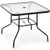34 Inch Outdoor Dining Table Square Tempered Glass Table with 1.5 Inch Umbrella Hole-Black B593-NP11214-22
