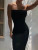 Color: Black, Size: L - Hawthaw Women Sexy Party Club Evening Streetwear Bodycon Black Long Dress 2 F640-12000038177441557
