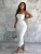 Color: WHITE, Size: M - Hawthaw Women Sexy Party Club Evening Streetwear Bodycon Black Long Dress 2 F640-12000038177441558