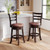 Counter Height Swivel Barstools Set of 2 with Faux Leather Seat and Wrap-around Footrest-24 - Size: D681-JV13460CF-24