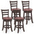 Counter Height Swivel Barstools Set of 2 with Faux Leather Seat and Wrap-around Footrest-24 - Size: D681-JV13460CF-24