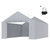 Carport Replacement Canopy Cover Side Wall 13 x 20 ft, Garage Tent Shelter Tarp Heavy-Duty Waterpro E415-CKPB13X20FTH07RMFV0