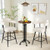 Swivel Bar Stool Set of 2 Counter Height Chairs with Curved Back and Arms-White B593-JV12808-2